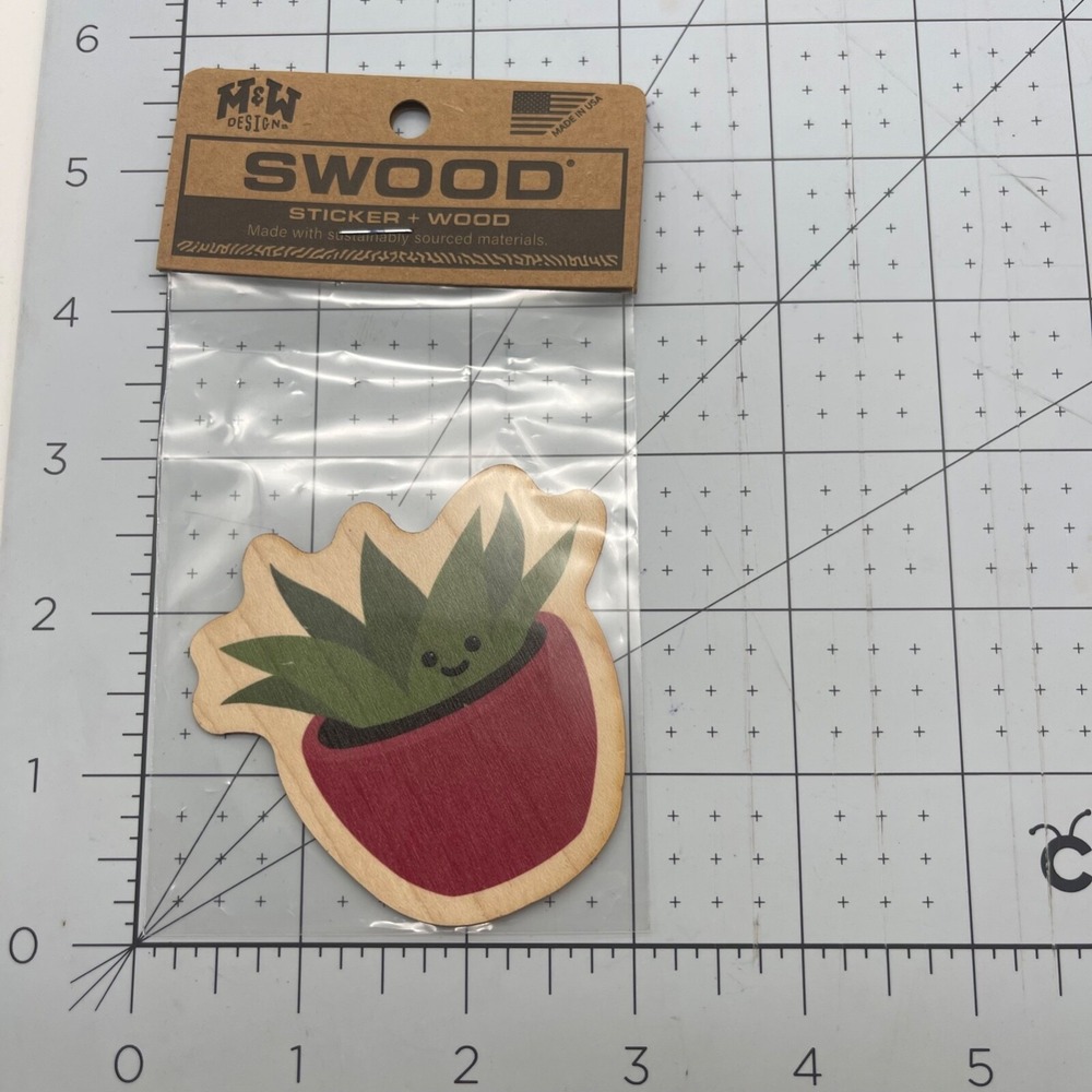 Metal‎ and Wood Co Wood Sticker Travel Swood Plant Lover Succulent Plant